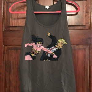 Wonder Woman vs Donald Trump tank top size S